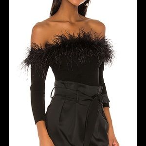 Milly Feather Trim Top